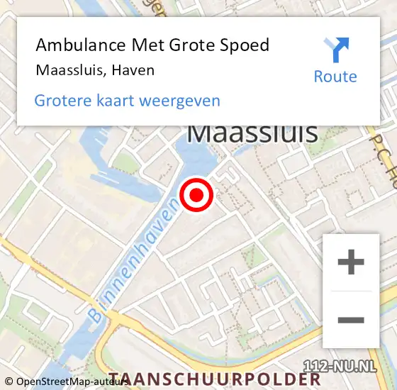 Locatie op kaart van de 112 melding: Ambulance Met Grote Spoed Naar Maassluis, Haven op 4 juli 2021 10:38