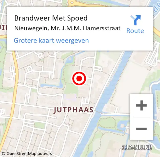 Locatie op kaart van de 112 melding: Brandweer Met Spoed Naar Nieuwegein, Mr. J.M.M. Hamersstraat op 4 juli 2021 11:15