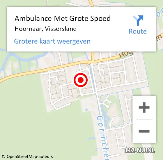 Locatie op kaart van de 112 melding: Ambulance Met Grote Spoed Naar Hoornaar, Vissersland op 4 juli 2021 11:41