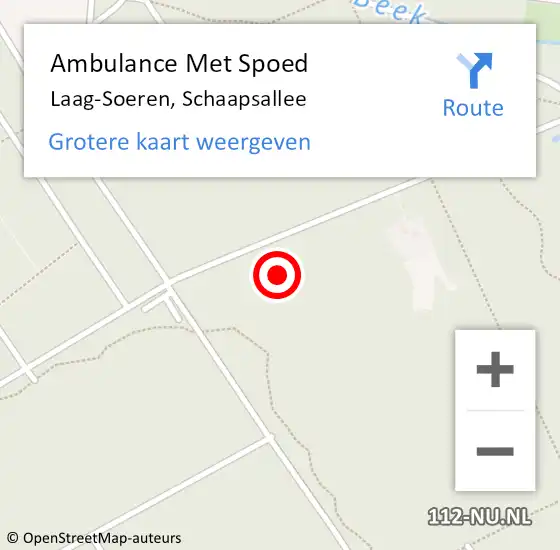 Locatie op kaart van de 112 melding: Ambulance Met Spoed Naar Laag-Soeren, Schaapsallee op 4 juli 2021 11:42