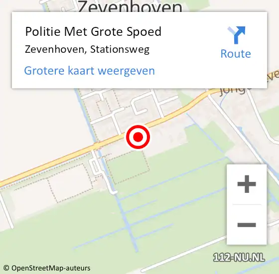 Locatie op kaart van de 112 melding: Politie Met Grote Spoed Naar Zevenhoven, Stationsweg op 4 juli 2021 11:47