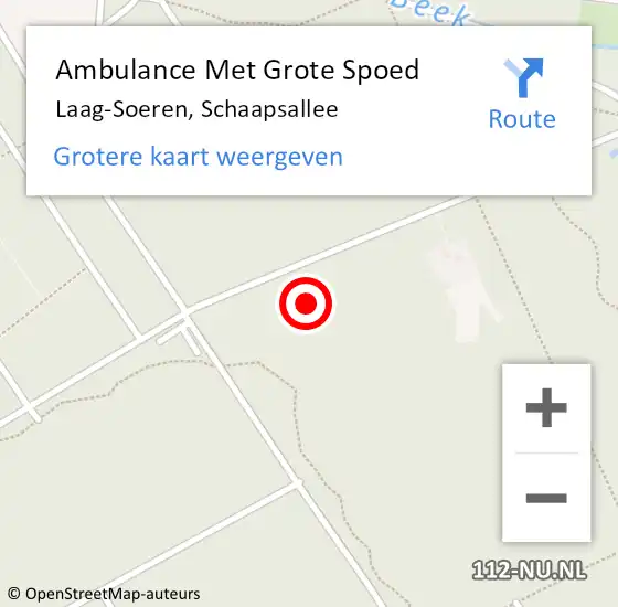 Locatie op kaart van de 112 melding: Ambulance Met Grote Spoed Naar Laag-Soeren, Schaapsallee op 4 juli 2021 11:53