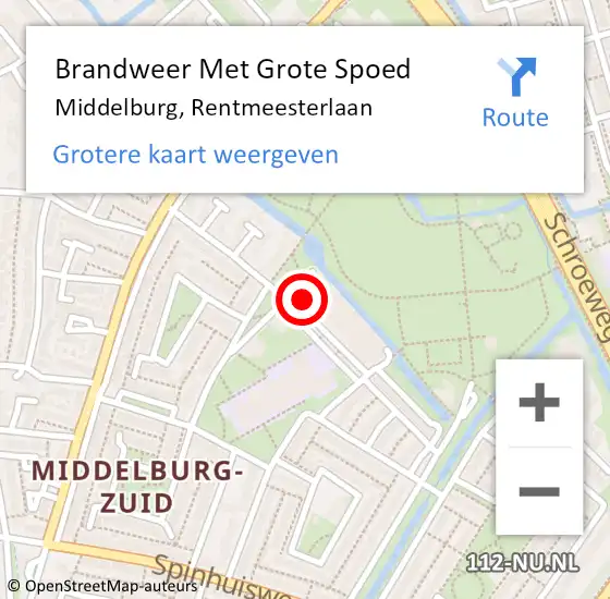 Locatie op kaart van de 112 melding: Brandweer Met Grote Spoed Naar Middelburg, Rentmeesterlaan op 4 juli 2021 12:29