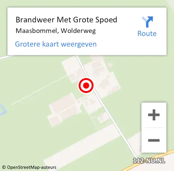 Locatie op kaart van de 112 melding: Brandweer Met Grote Spoed Naar Maasbommel, Wolderweg op 4 juli 2021 12:49