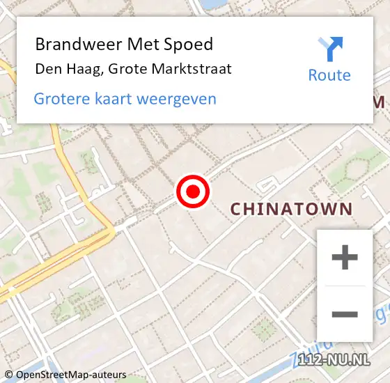 Locatie op kaart van de 112 melding: Brandweer Met Spoed Naar Den Haag, Grote Marktstraat op 4 juli 2021 12:51