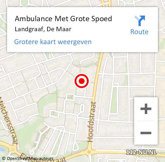 Locatie op kaart van de 112 melding: Ambulance Met Grote Spoed Naar Landgraaf, De Maar op 4 juli 2021 13:09
