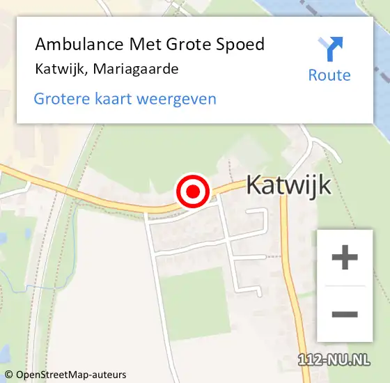 Locatie op kaart van de 112 melding: Ambulance Met Grote Spoed Naar Katwijk, Mariagaarde op 4 juli 2021 13:43