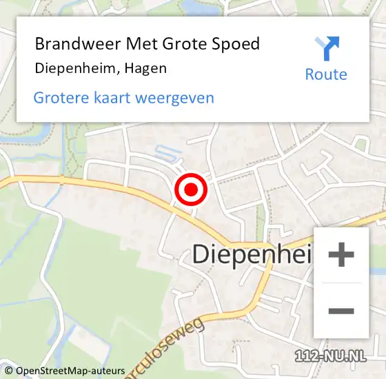 Locatie op kaart van de 112 melding: Brandweer Met Grote Spoed Naar Diepenheim, Hagen op 4 juli 2021 13:54