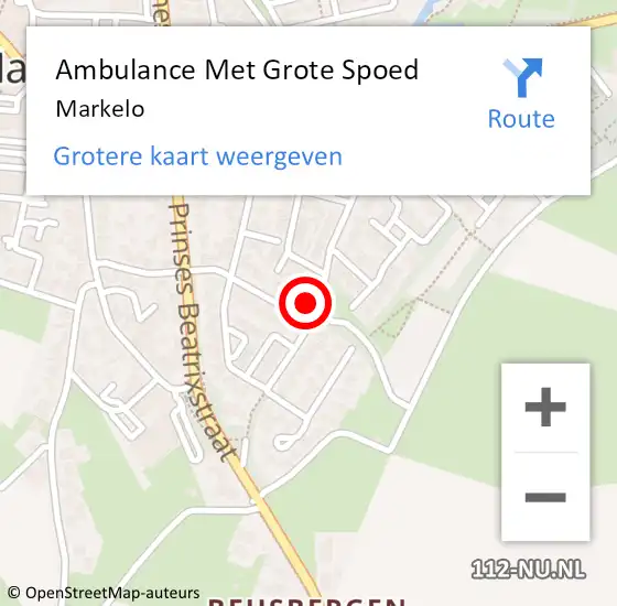 Locatie op kaart van de 112 melding: Ambulance Met Grote Spoed Naar Markelo op 4 juli 2021 13:55