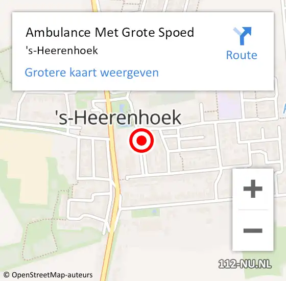 Locatie op kaart van de 112 melding: Ambulance Met Grote Spoed Naar 's-Heerenhoek op 4 juli 2021 14:30