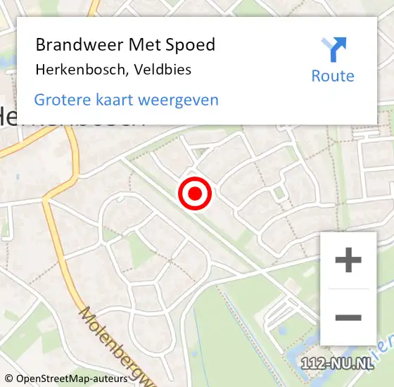 Locatie op kaart van de 112 melding: Brandweer Met Spoed Naar Herkenbosch, Veldbies op 4 juli 2021 14:33
