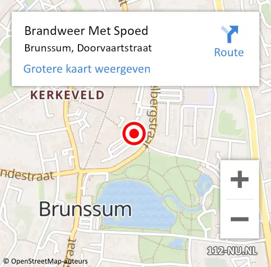 Locatie op kaart van de 112 melding: Brandweer Met Spoed Naar Brunssum, Doorvaartstraat op 4 juli 2021 14:51