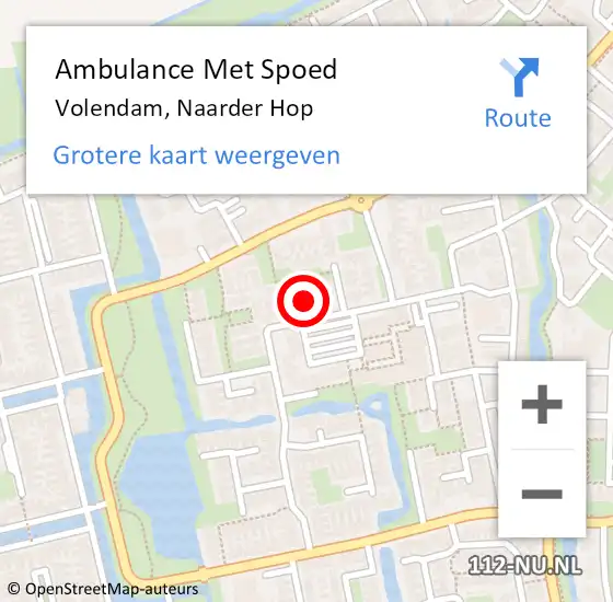 Locatie op kaart van de 112 melding: Ambulance Met Spoed Naar Volendam, Naarder Hop op 4 juli 2021 14:51