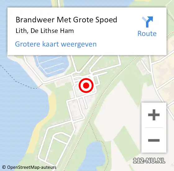 Locatie op kaart van de 112 melding: Brandweer Met Grote Spoed Naar Lith, De Lithse Ham op 4 juli 2021 15:59