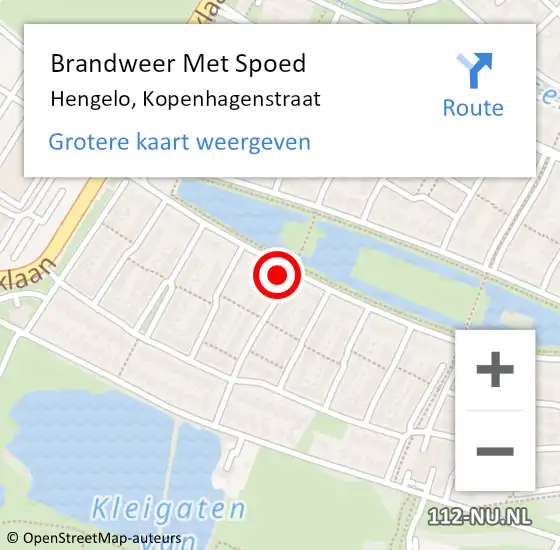 Locatie op kaart van de 112 melding: Brandweer Met Spoed Naar Hengelo, Kopenhagenstraat op 4 juli 2021 16:05