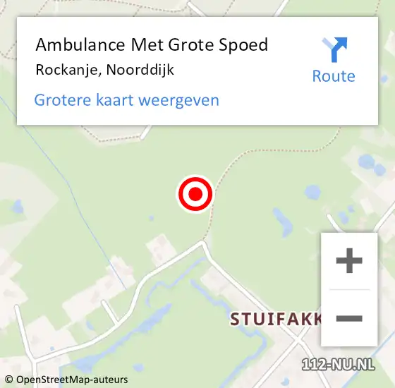 Locatie op kaart van de 112 melding: Ambulance Met Grote Spoed Naar Rockanje, Noorddijk op 4 juli 2021 16:39