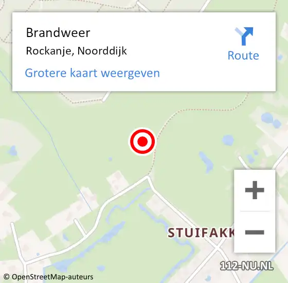 Locatie op kaart van de 112 melding: Brandweer Rockanje, Noorddijk op 4 juli 2021 16:40