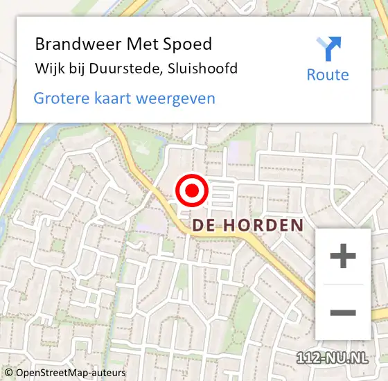 Locatie op kaart van de 112 melding: Brandweer Met Spoed Naar Wijk bij Duurstede, Sluishoofd op 4 juli 2021 16:40