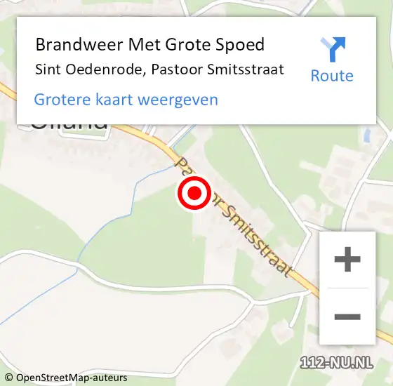 Locatie op kaart van de 112 melding: Brandweer Met Grote Spoed Naar Sint Oedenrode, Pastoor Smitsstraat op 4 juli 2021 16:51