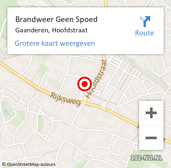 Locatie op kaart van de 112 melding: Brandweer Geen Spoed Naar Gaanderen, Hoofdstraat op 4 juli 2021 16:56