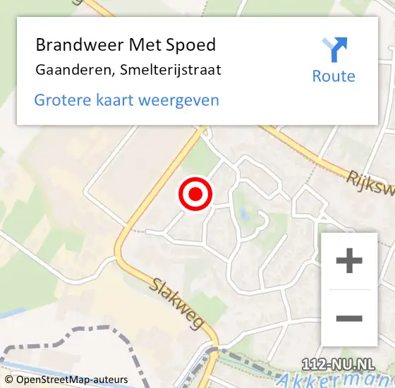 Locatie op kaart van de 112 melding: Brandweer Met Spoed Naar Gaanderen, Smelterijstraat op 4 juli 2021 17:03