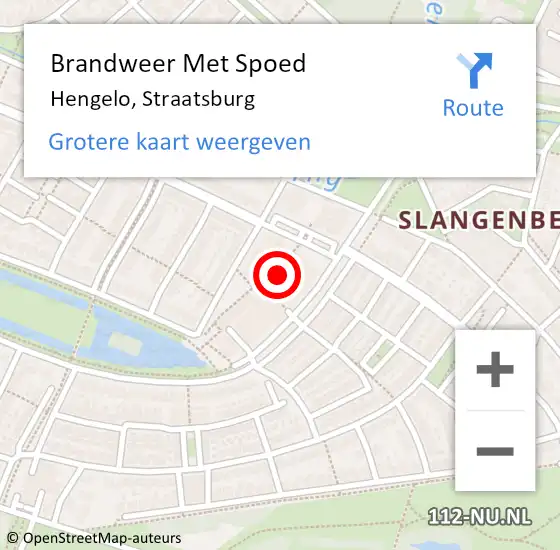 Locatie op kaart van de 112 melding: Brandweer Met Spoed Naar Hengelo, Straatsburg op 4 juli 2021 17:04