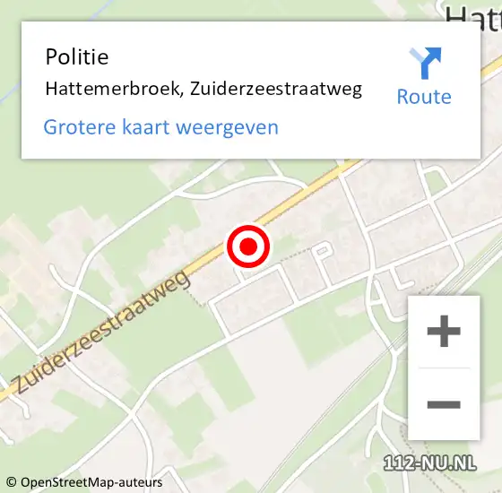 Locatie op kaart van de 112 melding: Politie Hattemerbroek, Zuiderzeestraatweg op 4 juli 2021 17:26