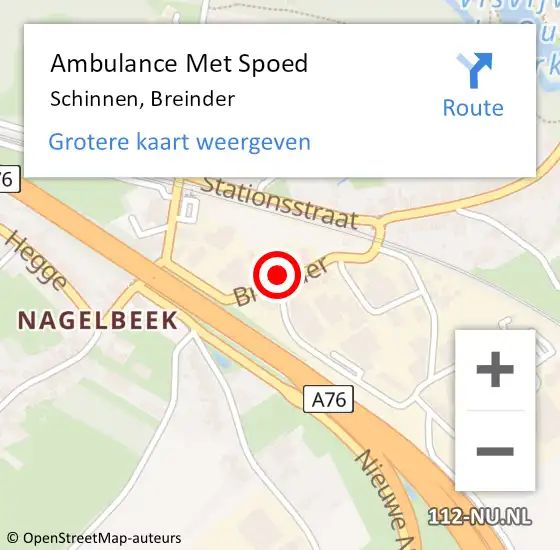 Locatie op kaart van de 112 melding: Ambulance Met Spoed Naar Schinnen, Breinder op 15 juni 2014 11:20