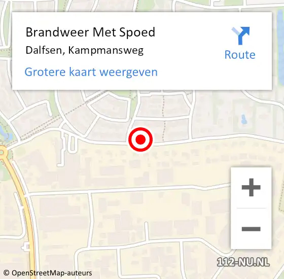 Locatie op kaart van de 112 melding: Brandweer Met Spoed Naar Dalfsen, Kampmansweg op 4 juli 2021 17:55