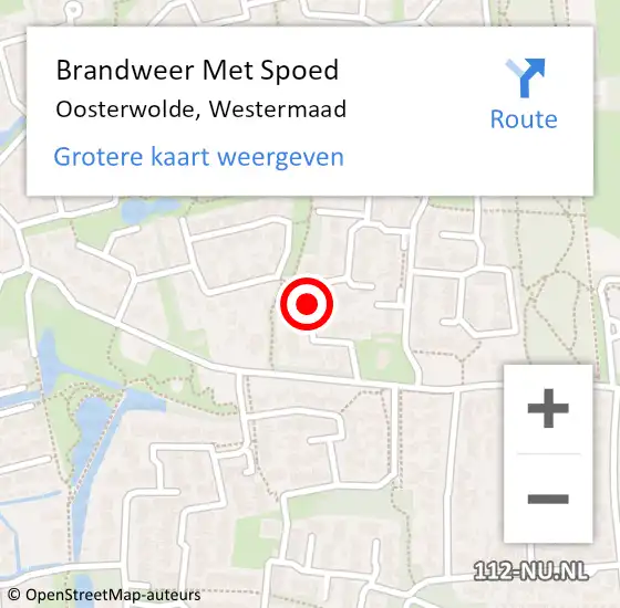 Locatie op kaart van de 112 melding: Brandweer Met Spoed Naar Oosterwolde, Westermaad op 4 juli 2021 18:01