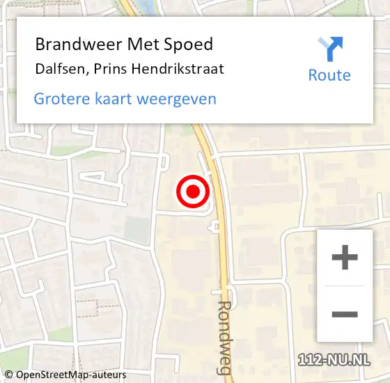 Locatie op kaart van de 112 melding: Brandweer Met Spoed Naar Dalfsen, Prins Hendrikstraat op 4 juli 2021 18:06