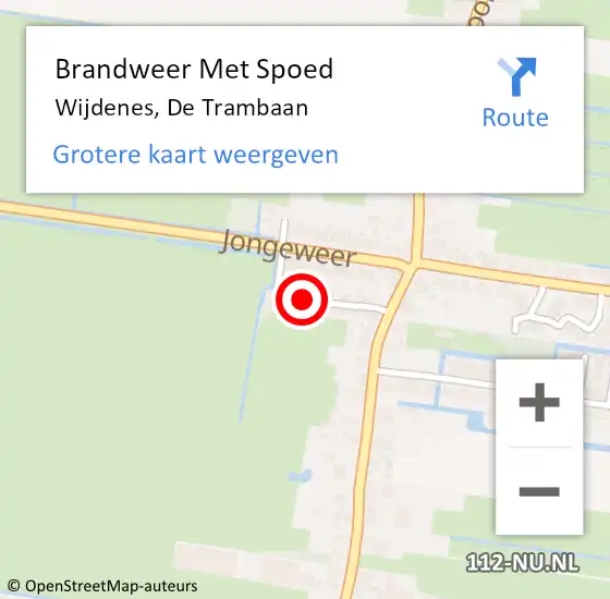 Locatie op kaart van de 112 melding: Brandweer Met Spoed Naar Wijdenes, De Trambaan op 4 juli 2021 18:07