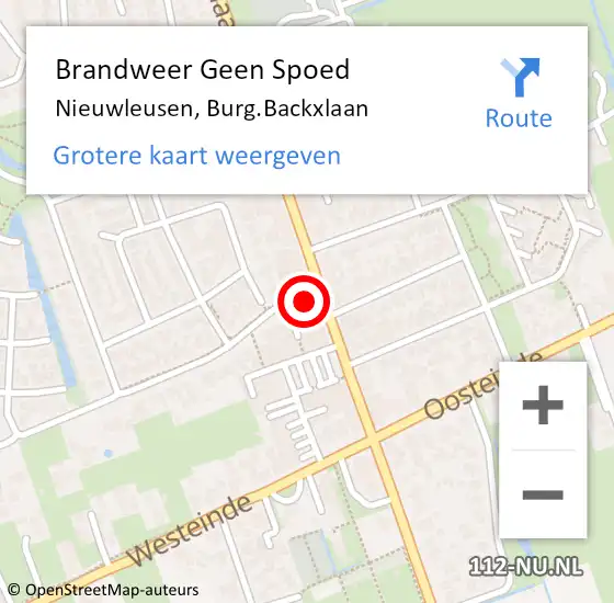Locatie op kaart van de 112 melding: Brandweer Geen Spoed Naar Nieuwleusen, Burg.Backxlaan op 4 juli 2021 18:08