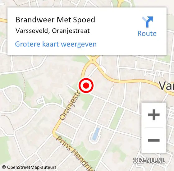 Locatie op kaart van de 112 melding: Brandweer Met Spoed Naar Varsseveld, Oranjestraat op 4 juli 2021 18:18