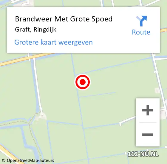 Locatie op kaart van de 112 melding: Brandweer Met Grote Spoed Naar Graft, Ringdijk op 4 juli 2021 18:29