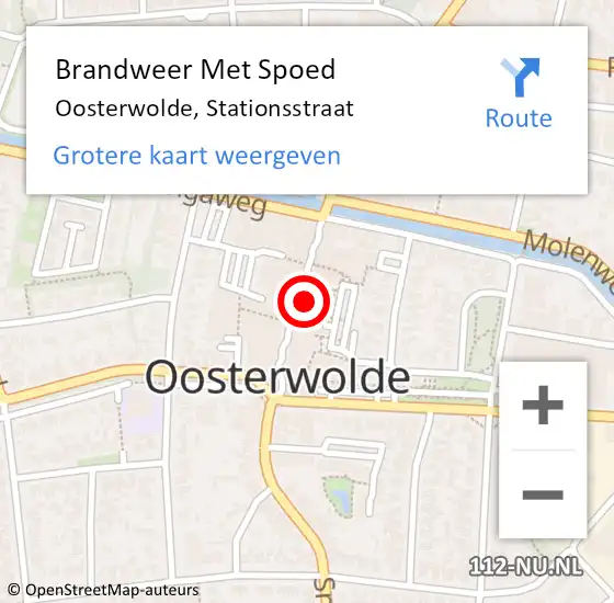 Locatie op kaart van de 112 melding: Brandweer Met Spoed Naar Oosterwolde, Stationsstraat op 4 juli 2021 18:40