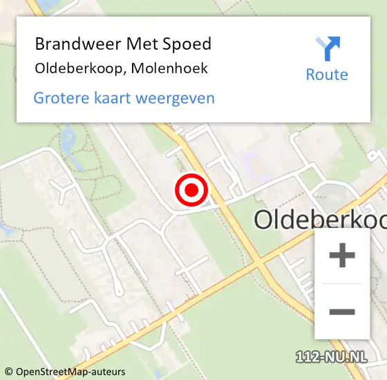 Locatie op kaart van de 112 melding: Brandweer Met Spoed Naar Oldeberkoop, Molenhoek op 4 juli 2021 18:51