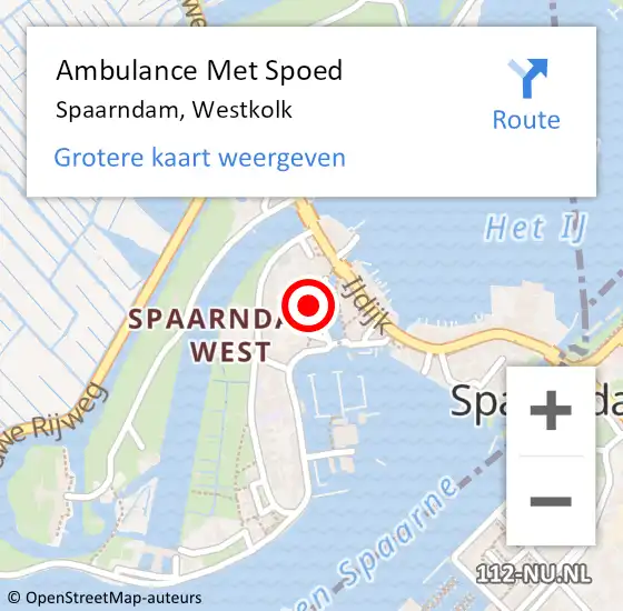 Locatie op kaart van de 112 melding: Ambulance Met Spoed Naar Spaarndam, Westkolk op 4 juli 2021 18:54