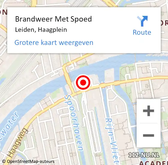 Locatie op kaart van de 112 melding: Brandweer Met Spoed Naar Leiden, Haagplein op 4 juli 2021 18:55