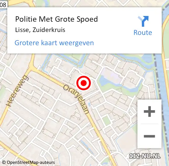 Locatie op kaart van de 112 melding: Politie Met Grote Spoed Naar Lisse, Zuiderkruis op 4 juli 2021 19:26