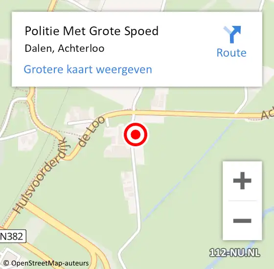 Locatie op kaart van de 112 melding: Politie Met Grote Spoed Naar Dalen, Achterloo op 4 juli 2021 19:41