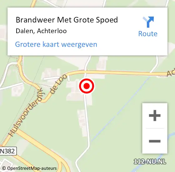 Locatie op kaart van de 112 melding: Brandweer Met Grote Spoed Naar Dalen, Achterloo op 4 juli 2021 19:41