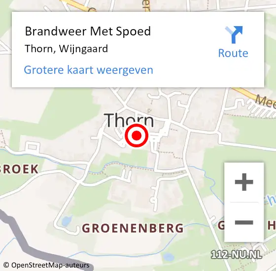 Locatie op kaart van de 112 melding: Brandweer Met Spoed Naar Thorn, Wijngaard op 4 juli 2021 20:28