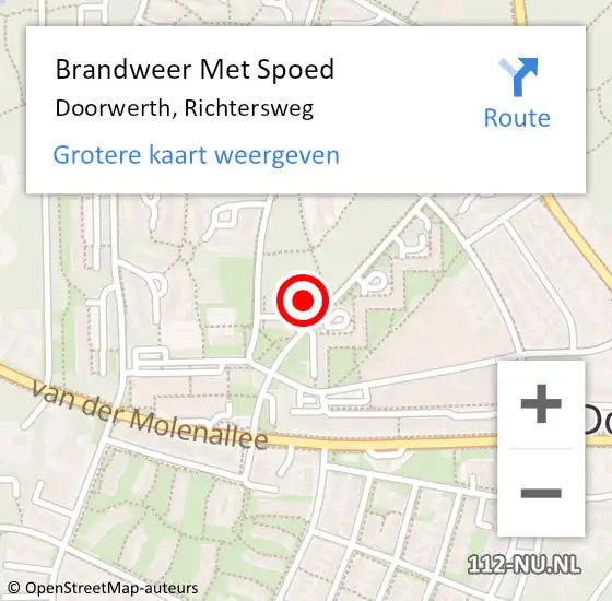 Locatie op kaart van de 112 melding: Brandweer Met Spoed Naar Doorwerth, Richtersweg op 4 juli 2021 21:43