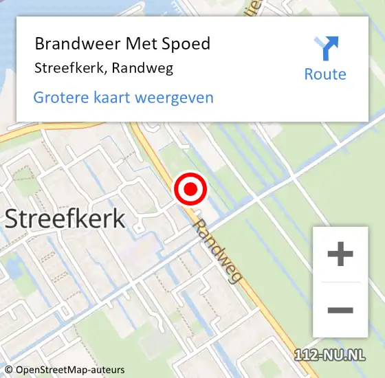 Locatie op kaart van de 112 melding: Brandweer Met Spoed Naar Streefkerk, Randweg op 4 juli 2021 21:54