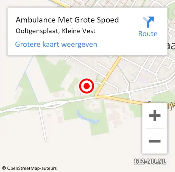 Locatie op kaart van de 112 melding: Ambulance Met Grote Spoed Naar Ooltgensplaat, Kleine Vest op 5 juli 2021 00:42