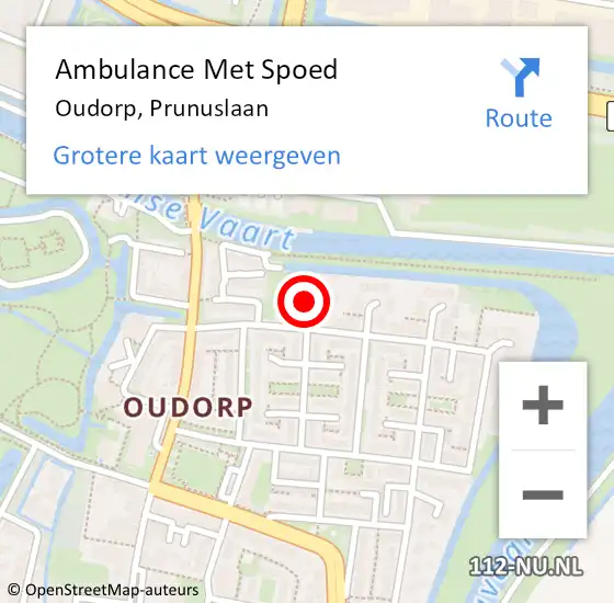 Locatie op kaart van de 112 melding: Ambulance Met Spoed Naar Oudorp, Prunuslaan op 5 juli 2021 02:07