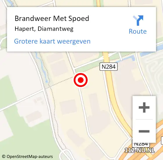 Locatie op kaart van de 112 melding: Brandweer Met Spoed Naar Hapert, Diamantweg op 5 juli 2021 02:13