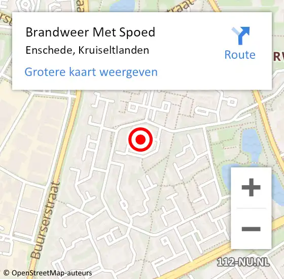 Locatie op kaart van de 112 melding: Brandweer Met Spoed Naar Enschede, Kruiseltlanden op 5 juli 2021 05:17