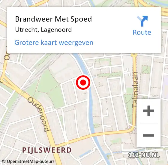 Locatie op kaart van de 112 melding: Brandweer Met Spoed Naar Utrecht, Lagenoord op 5 juli 2021 06:24